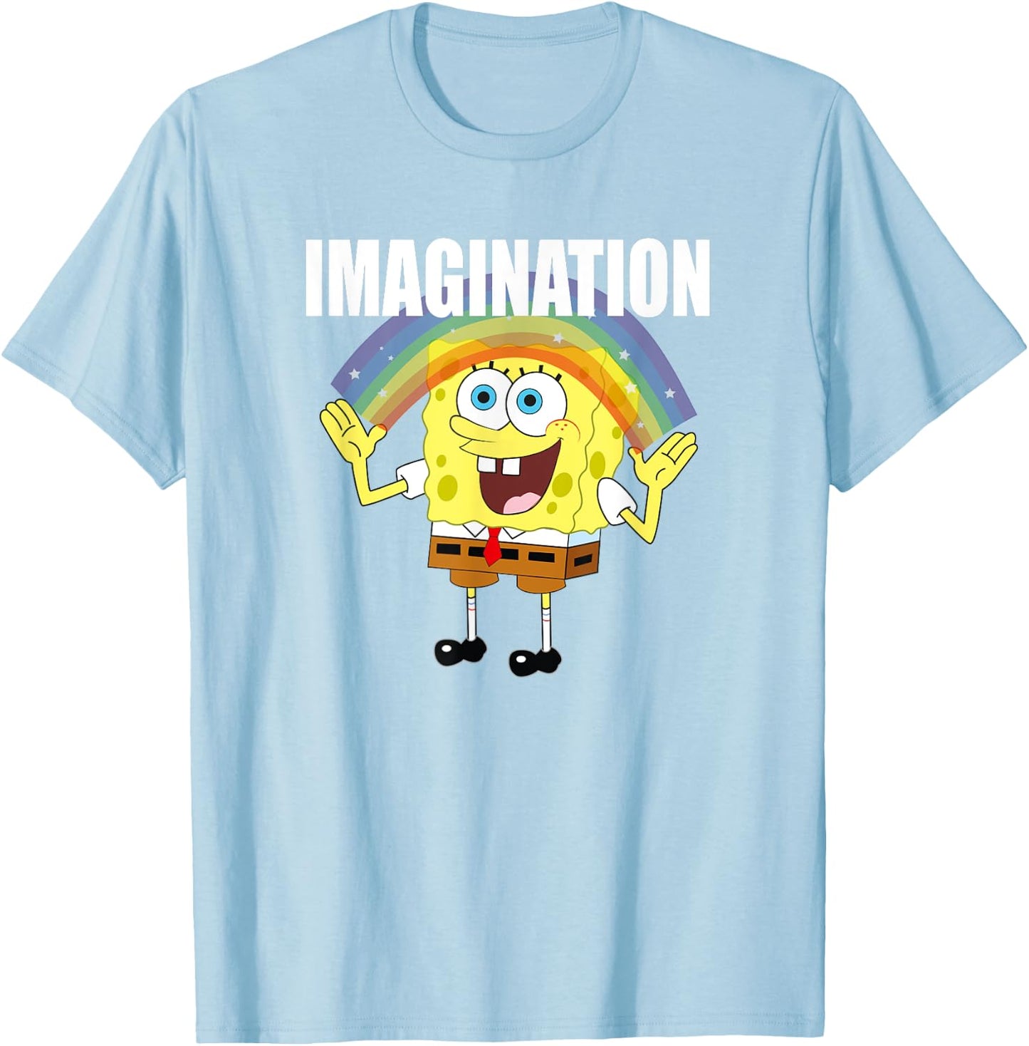 Mademark x SpongeBob SquarePants - SpongeBob - Rainbow with Imagination T-Shirt - T-Shirt | Light Blue
