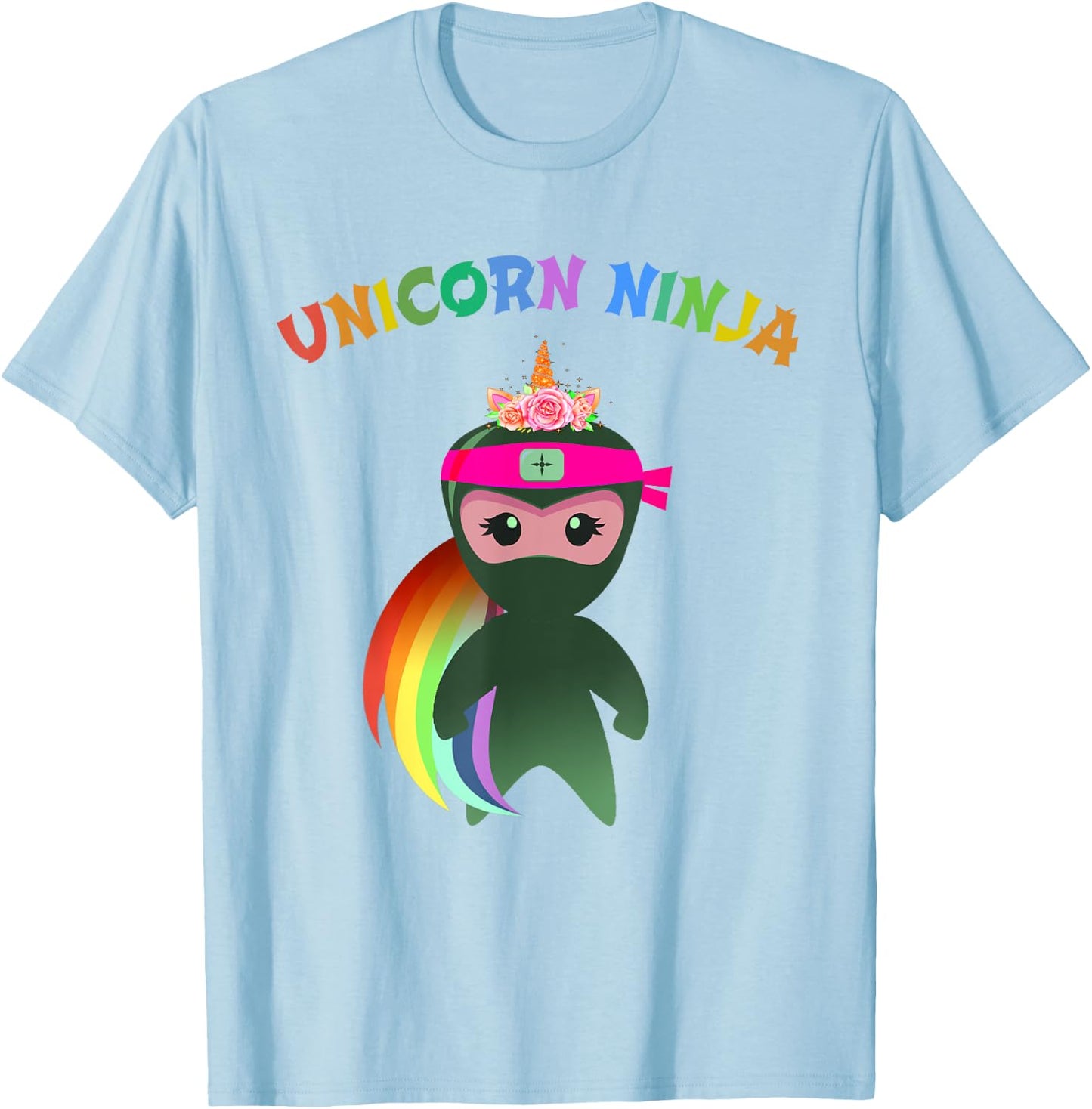 Funny Unicorn Ninja Disguise Spy Girls Kids Teachers Squad T-Shirt - T-Shirt | Light Blue