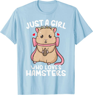 Hamster Just a Girl Who Loves Hamsters T-Shirt - T-Shirt | Light Blue