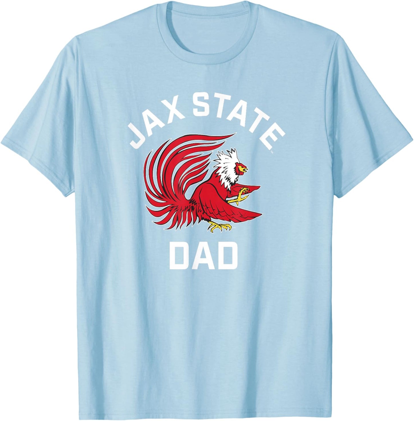 Jacksonville State University JSU Gamecocks Arched Dad T-Shirt - T-Shirt | Light Blue