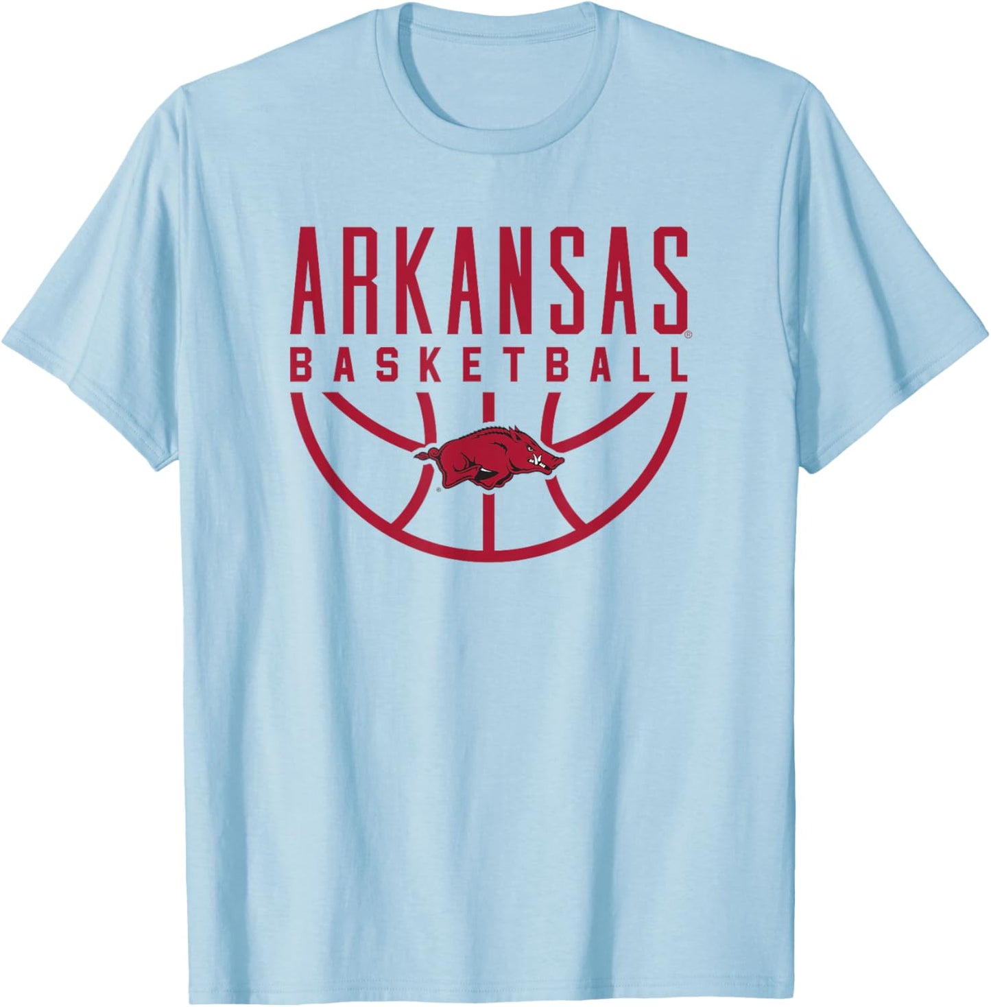 University of Arkansas Razorbacks Basketball T-Shirt - T-Shirt | Light Blue