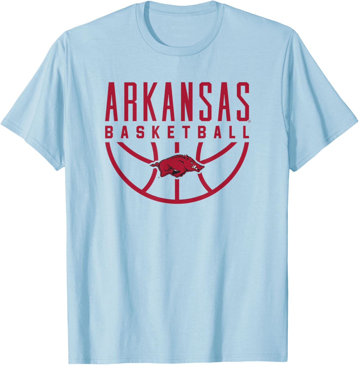 University of Arkansas Razorbacks Basketball T-Shirt - T-Shirt | Light Blue