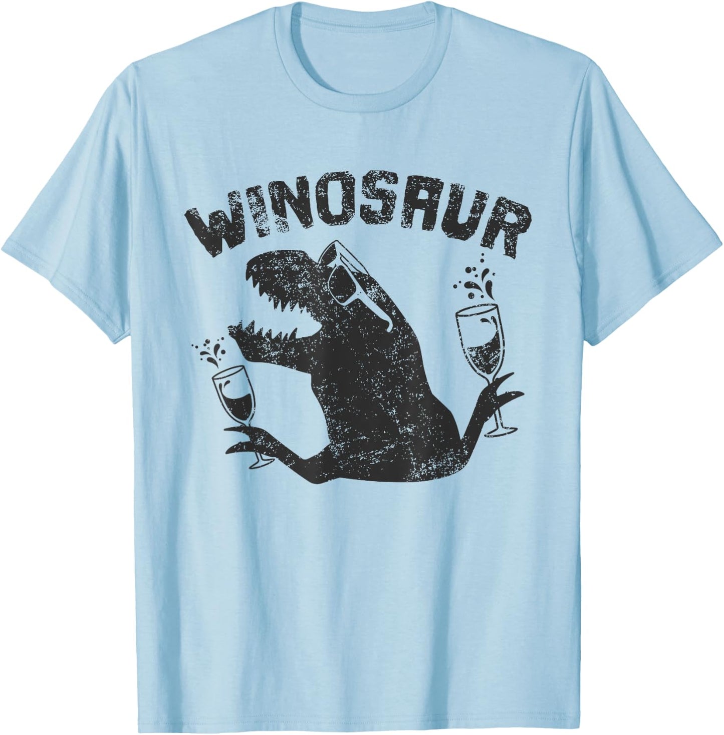 Winosaur Wino Saur Love Wine Lover Gift T-Shirt - T-Shirt | Light Blue