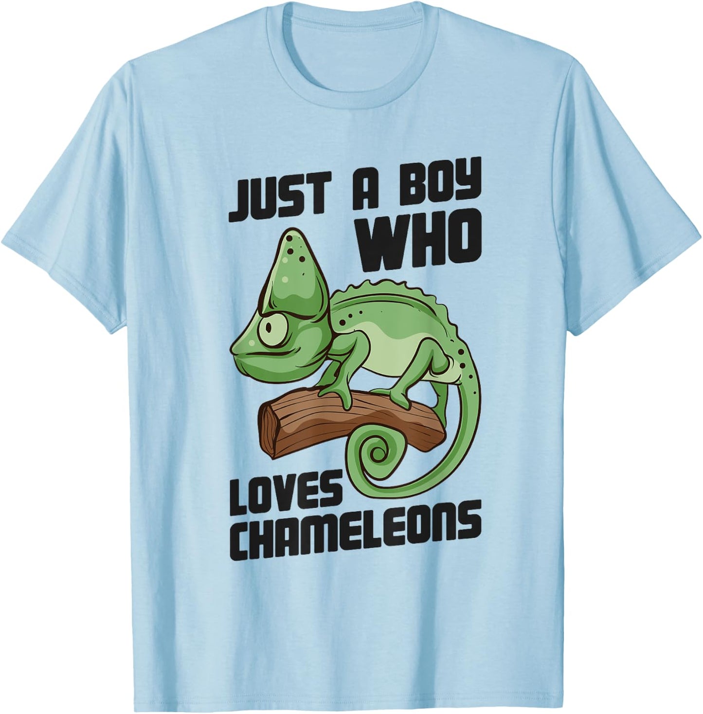 Cute Lizard Chameleon Just a Boy Who Loves Chameleons T-Shirt - T-Shirt | Light Blue
