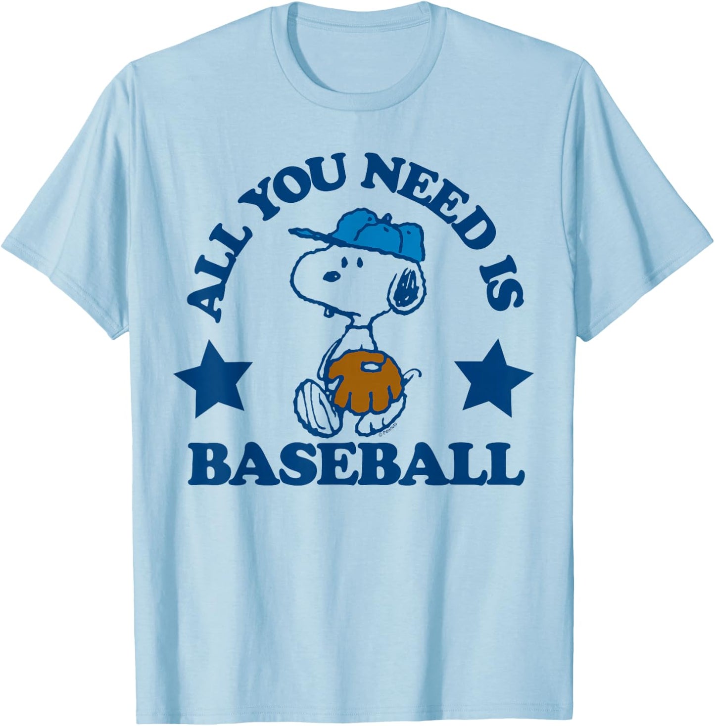 Peanuts - Snoopy All You Need Is Baseball T-Shirt - T-Shirt | Light Blue