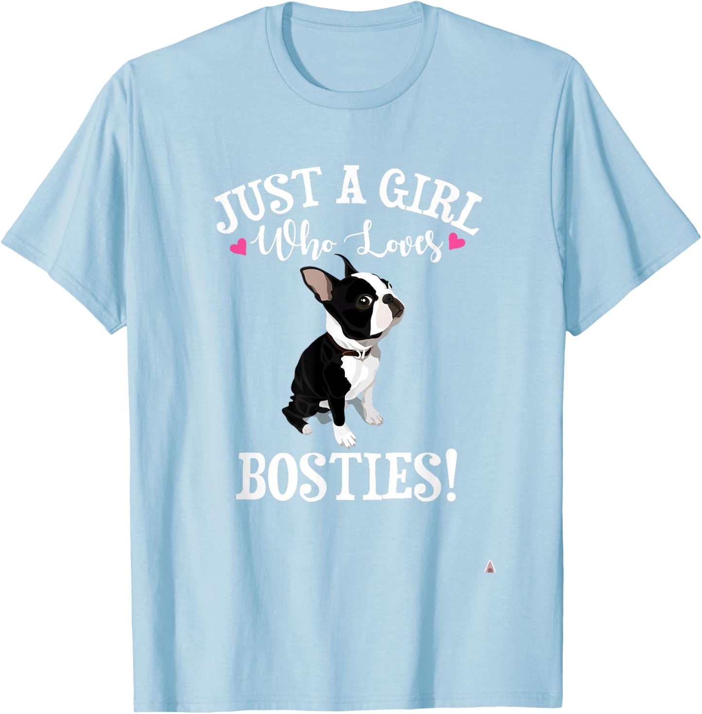 Kids Girl Who Loves Boston Terrier Lover T-Shirt - T-Shirt | Light Blue