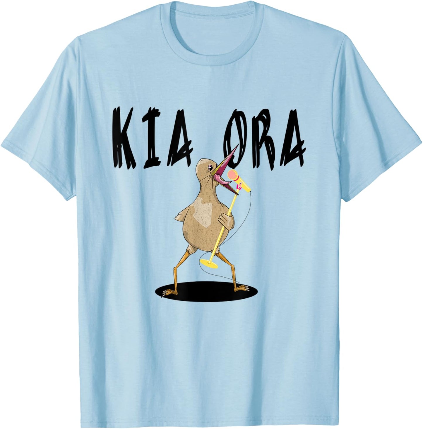 Kiwi KIA ORA Maori Greeting New Zealand T-Shirt - T-Shirt | Light Blue