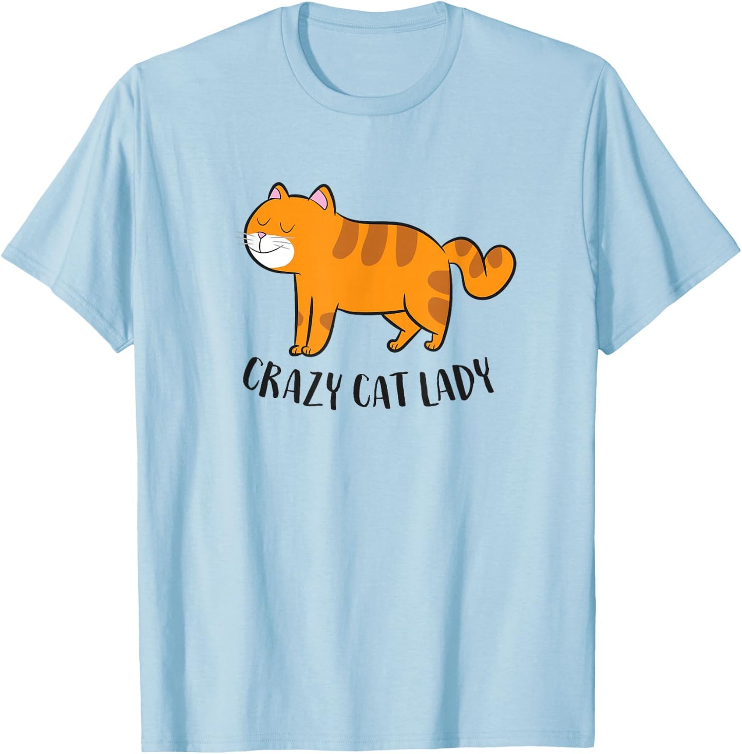 Funny Cat Girl Crazy Cat Lady Funny Women Cat Mom T-Shirt - T-Shirt | Light Blue