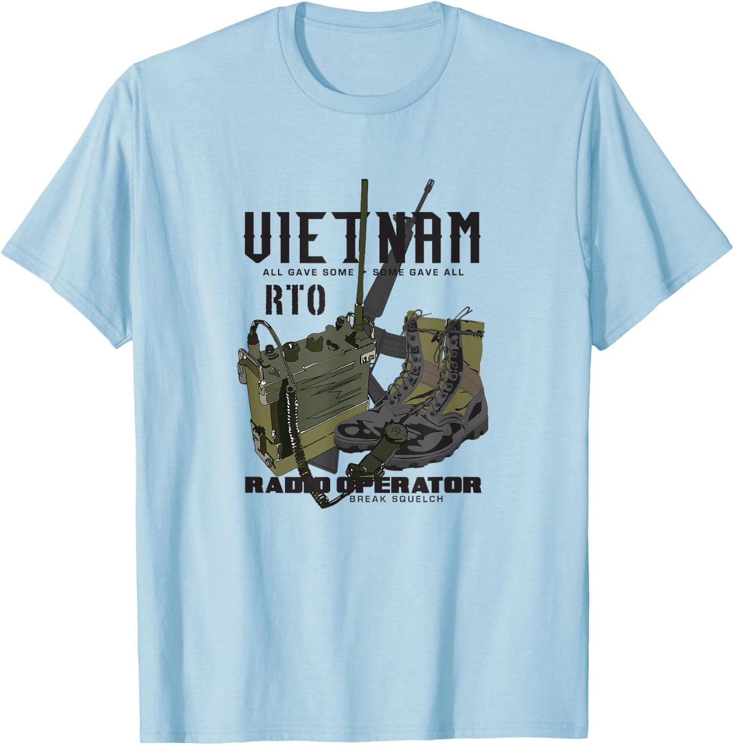 Vietnam Veteran Radio Operator T-Shirt - T-Shirt | Light Blue