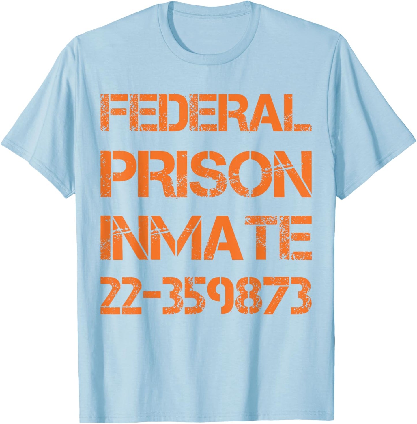 Halloween Federal Prison Jail Inmate Prisoner Costume T-Shirt - T-Shirt | Light Blue