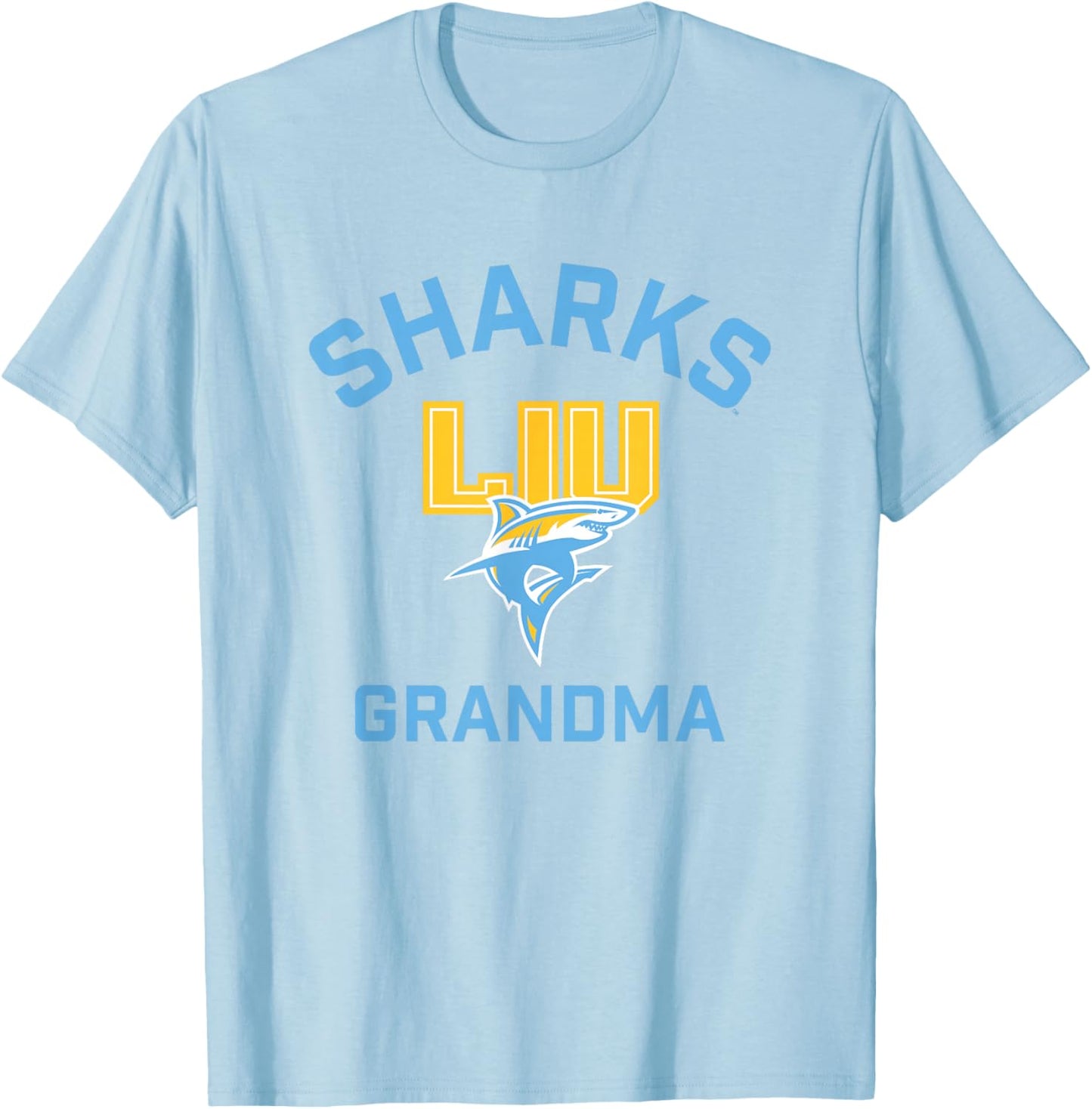 Long Island University LIU Blackbirds Arched Grandma T-Shirt - T-Shirt | Light Blue