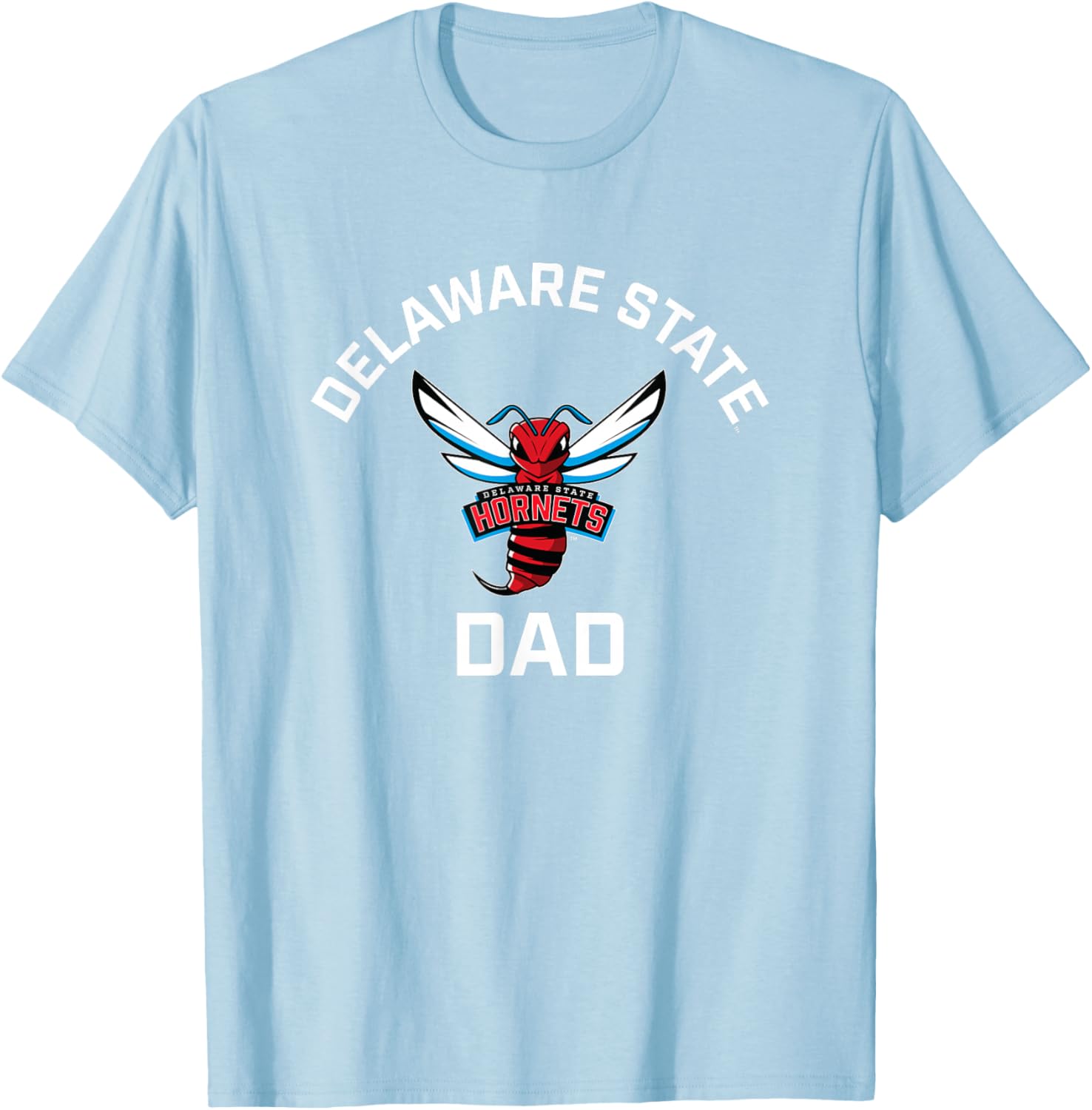 Delaware State University DSU Hornets Arched Dad T-Shirt - T-Shirt | Light Blue