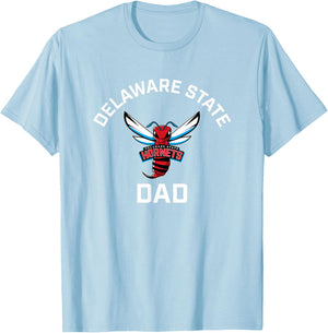 Delaware State University DSU Hornets Arched Dad T-Shirt - T-Shirt | Light Blue