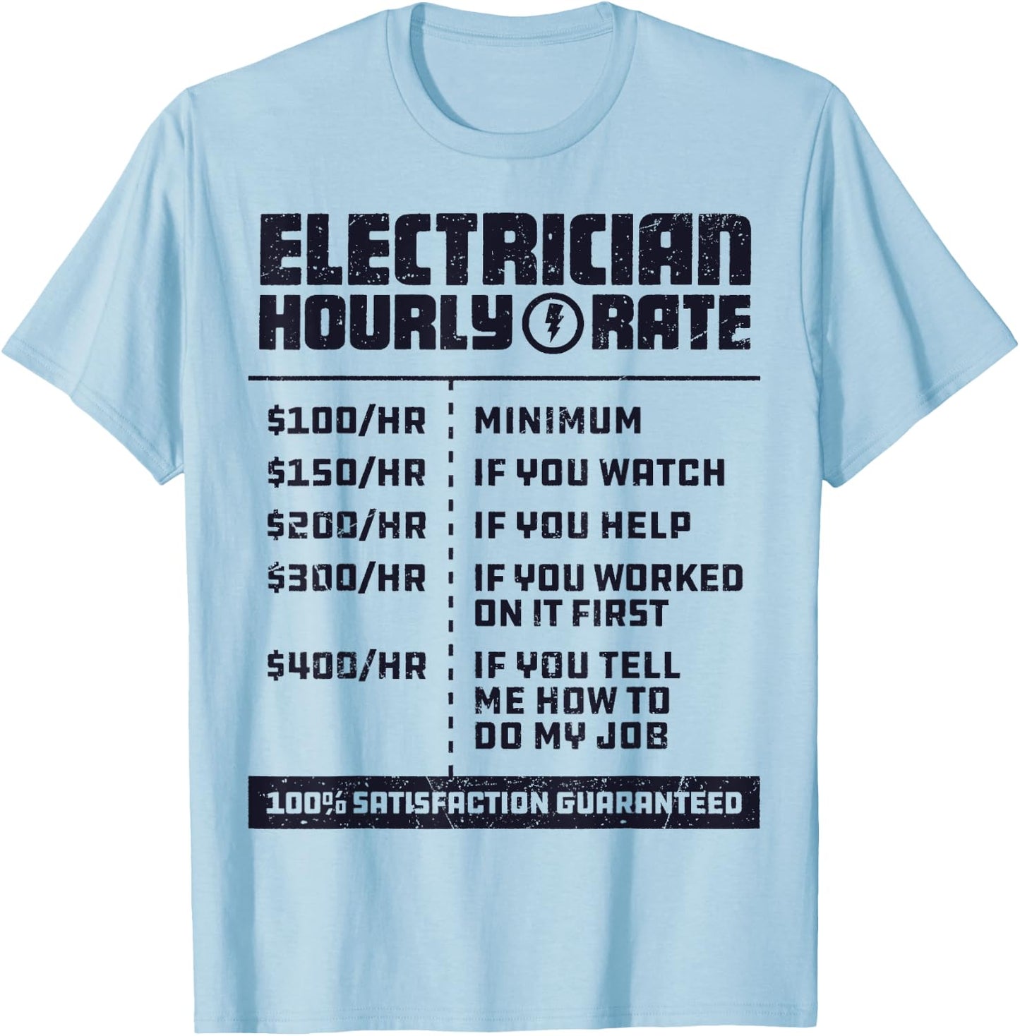 Electrician Hourly Rate Funny Lineman Dad Retro Vintage Men T-Shirt - T-Shirt | Light Blue