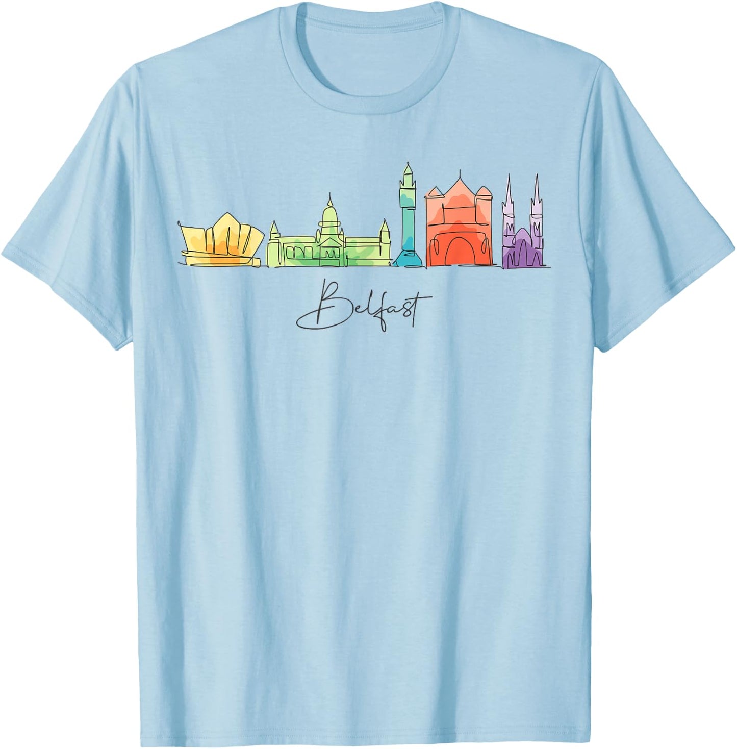Travel Europe Nothern Ireland Belfast Vacation Souvenir T-Shirt - T-Shirt | Light Blue