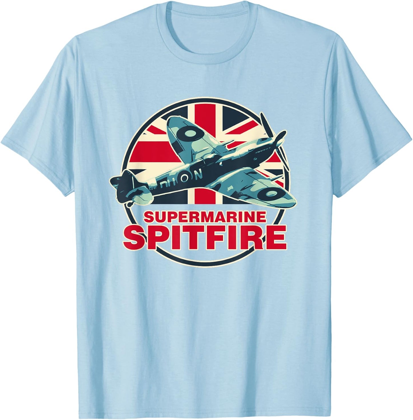 RAF Spitfire Aeroplane War Tarpaulin Aircraft WW2 Men Boys Kids T-Shirt - T-Shirt | Light Blue
