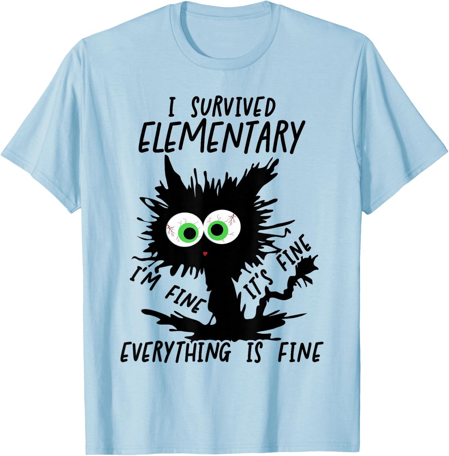 Funny Elementary Grad 2026 2027 I Survived Elementary T-Shirt - T-Shirt | Light Blue