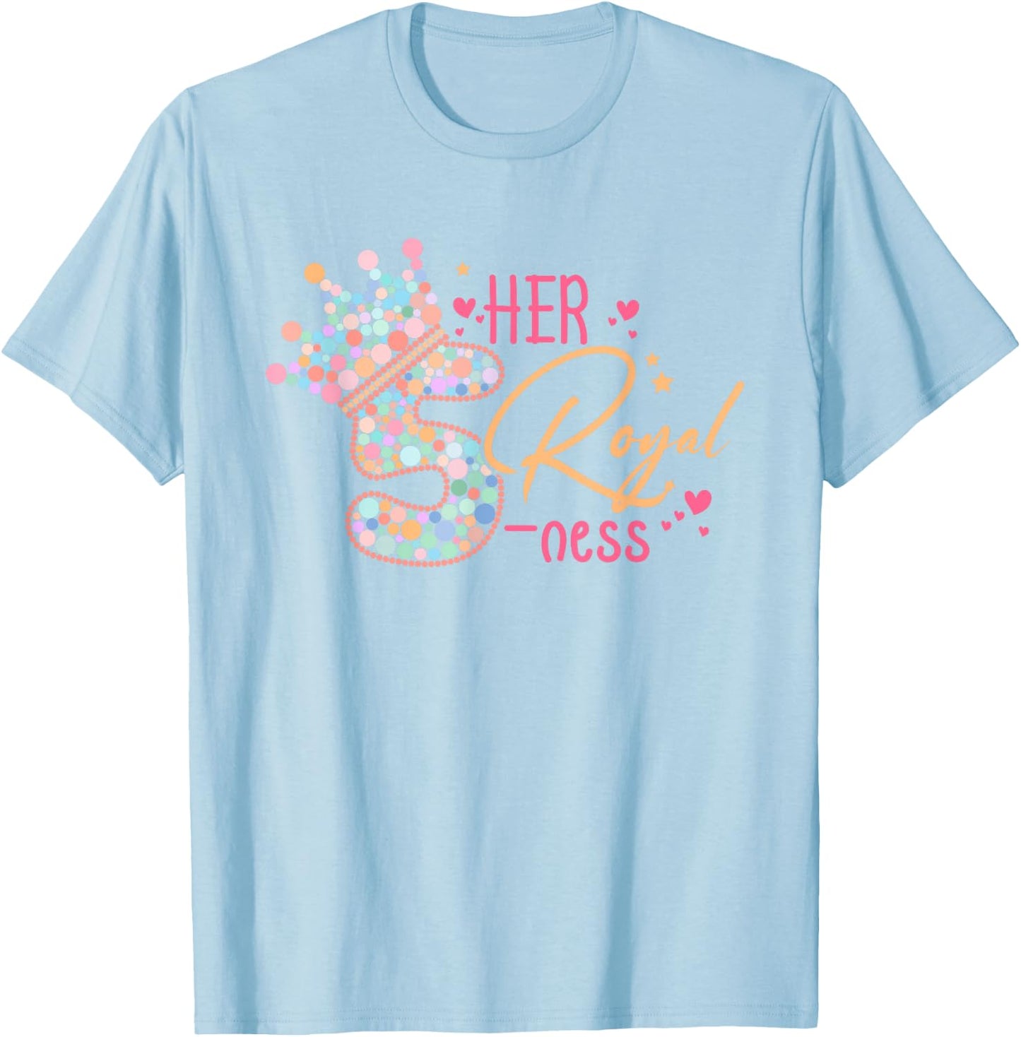 5th Birthday Her Royal Five-ness 5 Years Old Toddler T-Shirt - T-Shirt | Light Blue