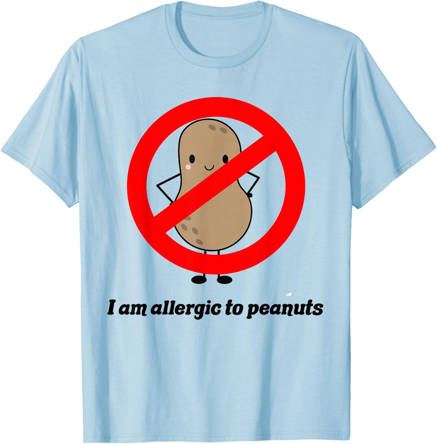 Cute Peanut Allergy Shirt for Kids No Peanuts T-Shirt - T-Shirt | Light Blue