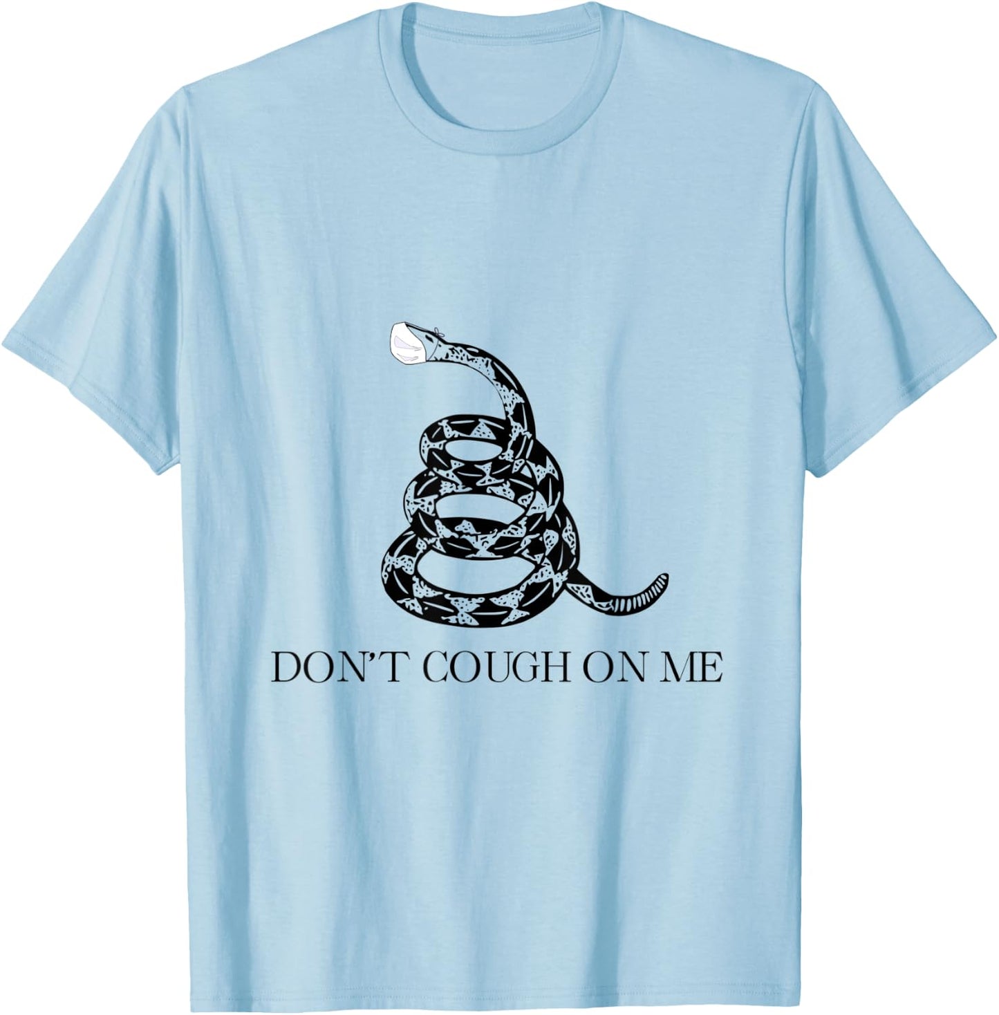Gadsden Flag Facemask Snake Don't Cough on Me T-Shirt - T-Shirt | Light Blue