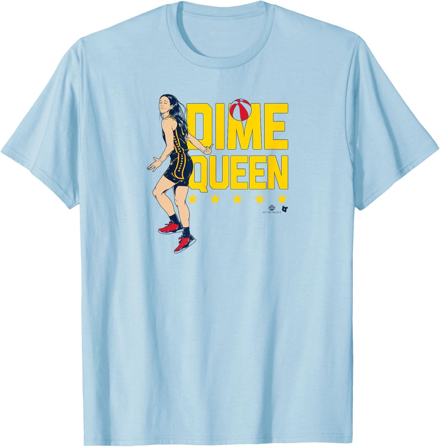 Caitlin Clark - Dime Queen - Indiana Basketball T-Shirt - T-Shirt | Light Blue