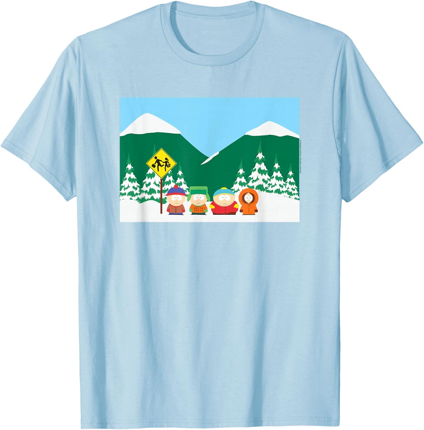 South Park Bus Stop T-Shirt - T-Shirt | Light Blue