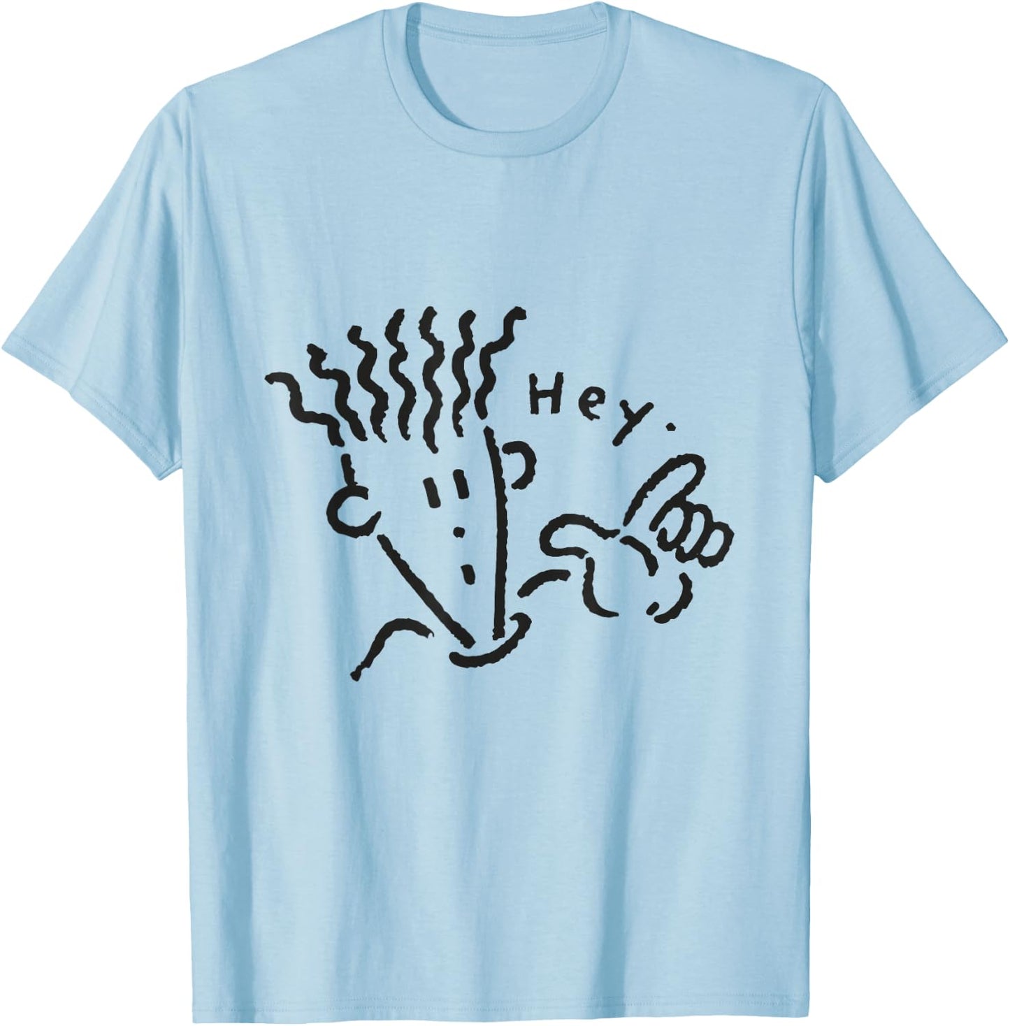 Fido Dido Grey Hey Points - Women's -Adults Classic Fit Short Sleeve Cotton, Polyester Blend - Small T-Shirt - T-Shirt | Light Blue