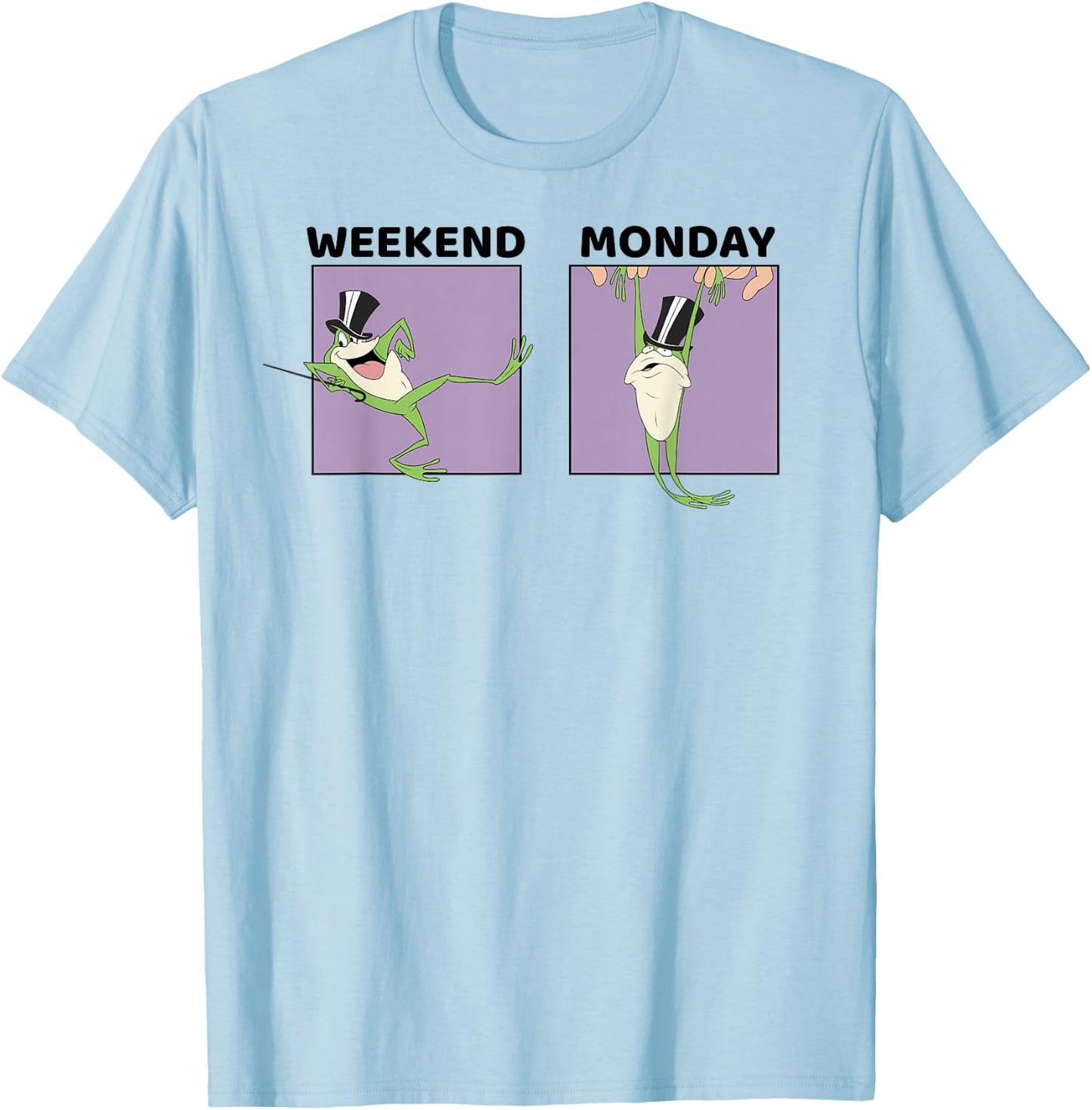 Looney Tunes Michigan J. Frog Weekend VS. Monday T-Shirt - T-Shirt | Light Blue