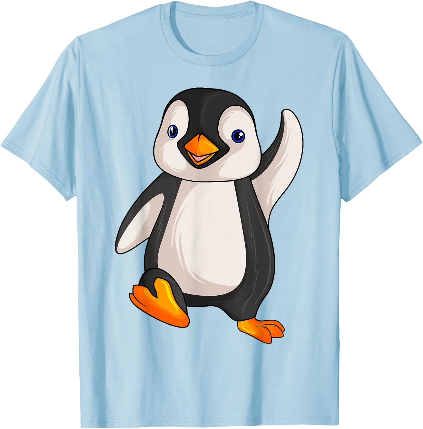 Penguin Girls Boys Women Children Penguin T-Shirt - T-Shirt | Light Blue