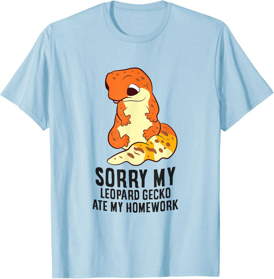 Leopard Gecko School My Leopard Gecko Ate My Homework T-Shirt - T-Shirt | Light Blue