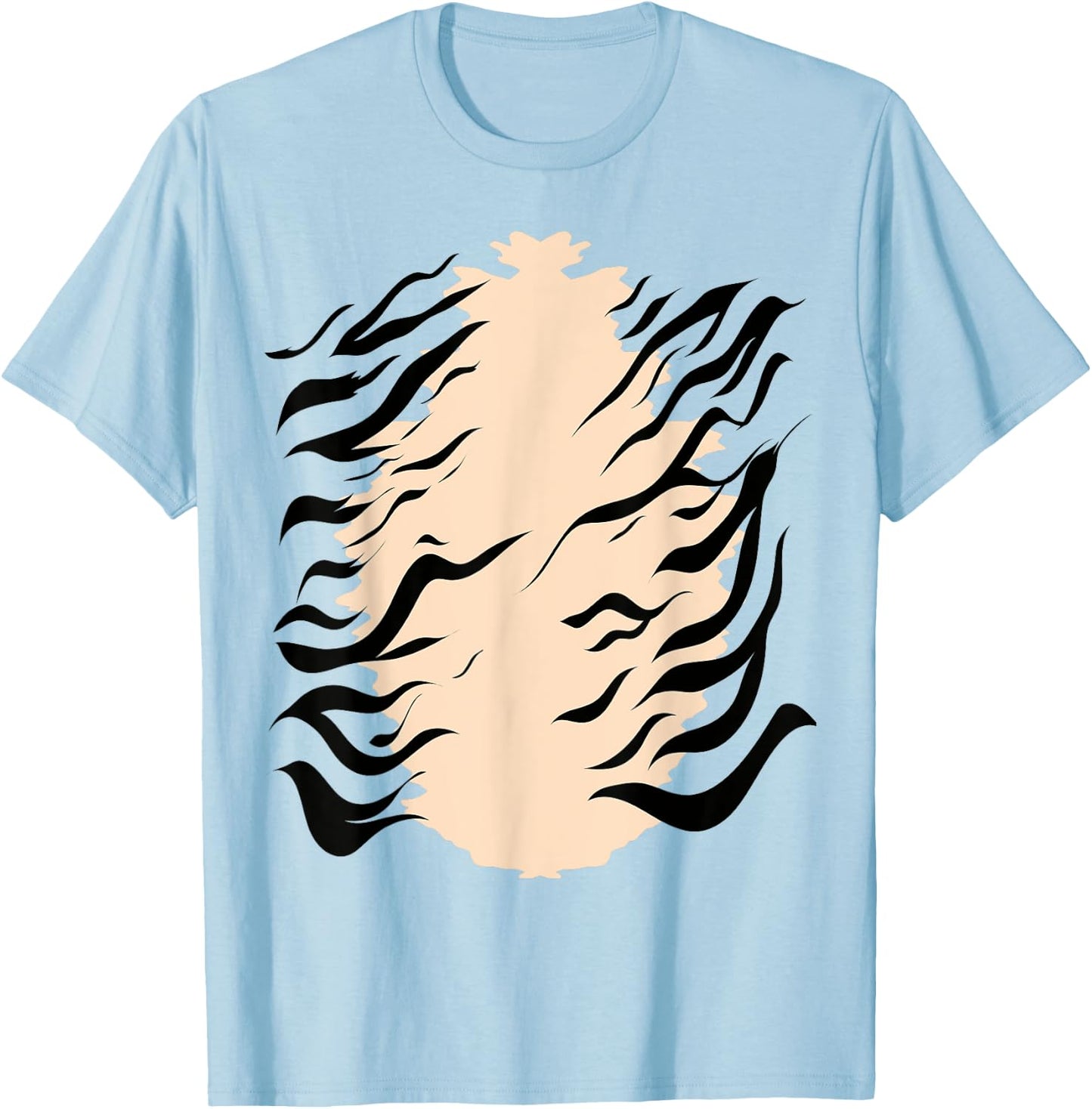 Orange Tiger Stripped Shirt Halloween Costume T-Shirt - T-Shirt | Light Blue