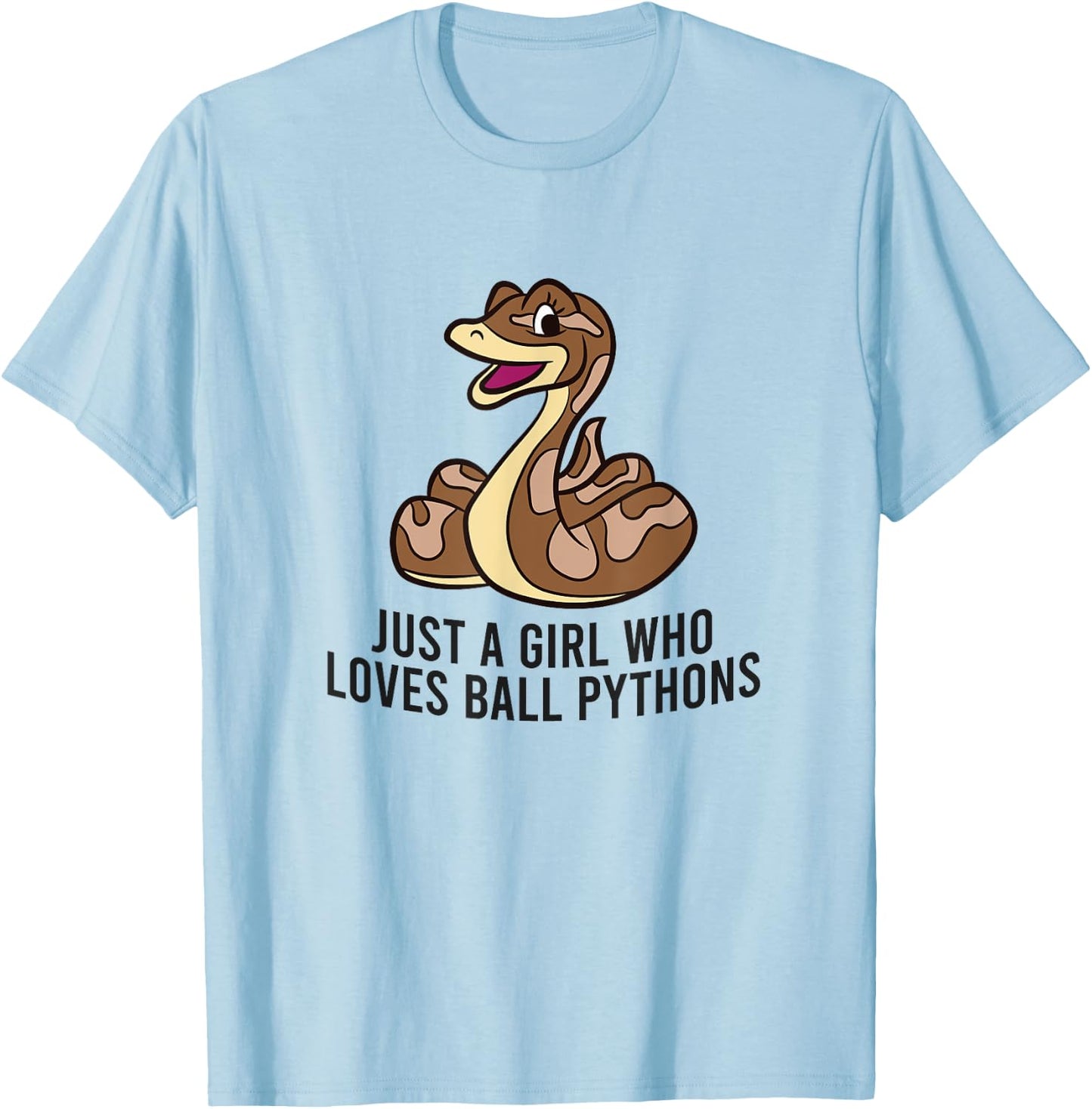 Just a Girl Who Loves Ball Python Snakes T-Shirt - T-Shirt | Light Blue