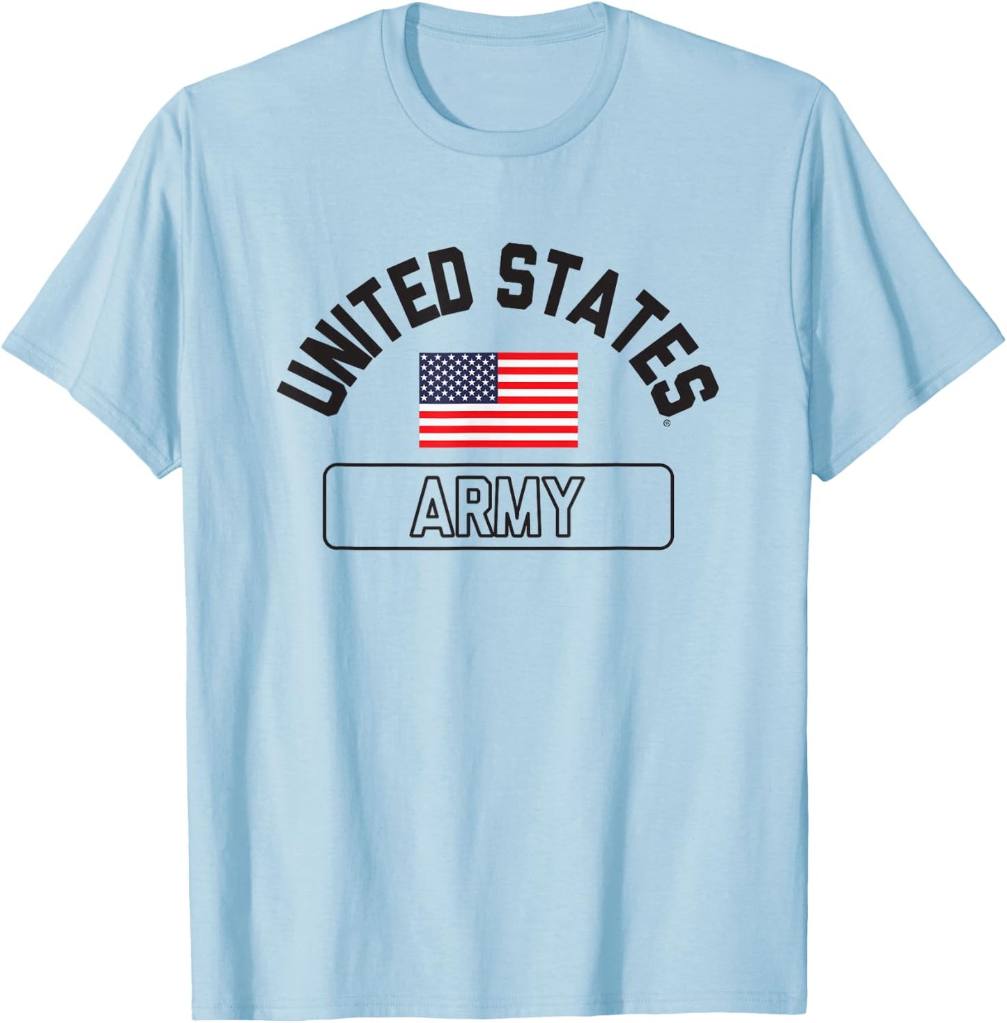 United States Army Military Flag White Officially Licensed T-Shirt - T-Shirt | Light Blue