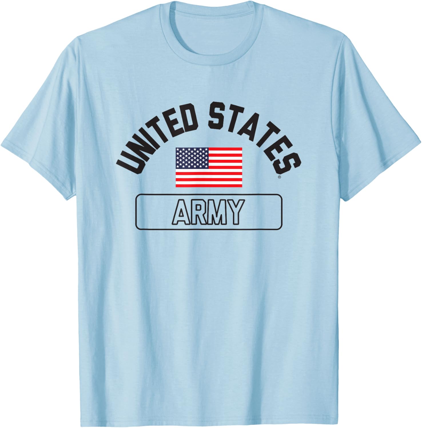 United States Army Military Flag White Officially Licensed T-Shirt - T-Shirt | Light Blue