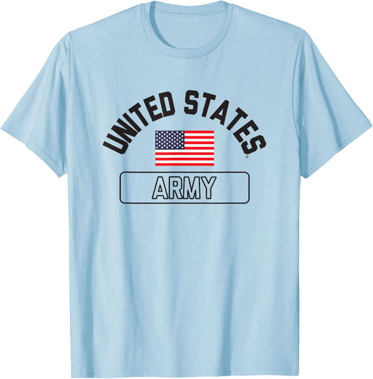United States Army Military Flag White Officially Licensed T-Shirt - T-Shirt | Light Blue