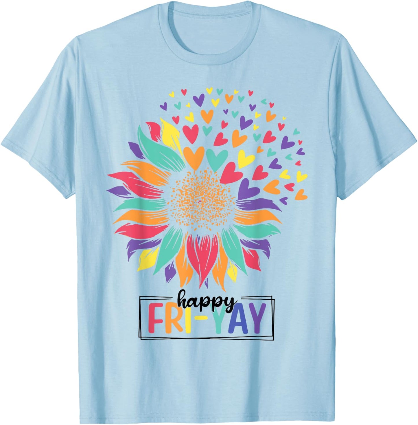 Sunflower Happy Fri-Yay Teacher Friday Men Women Girls Kids T-Shirt - T-Shirt | Light Blue