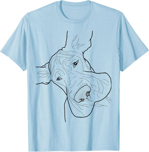 Funny Goofy Great Dane face Small T-Shirt - T-Shirt | Light Blue
