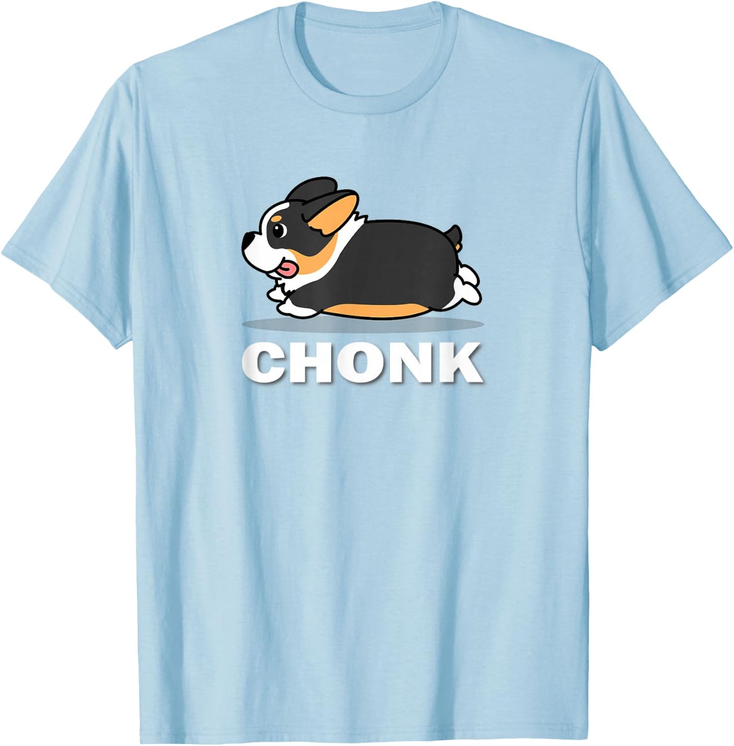 Funny Kids Kawaii Fat Chonk Black Tricolor Corgi Dog Lover T-Shirt - T-Shirt | Light Blue