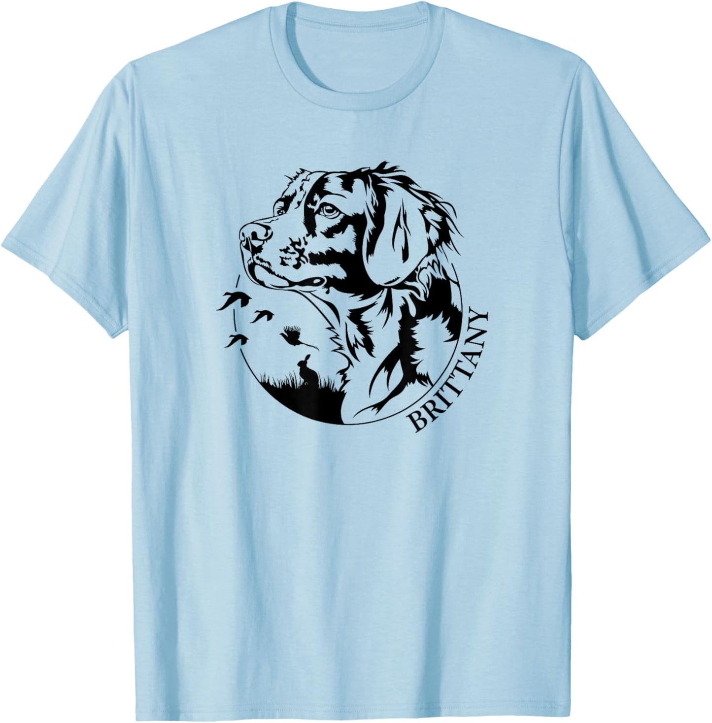 Proud Brittany hunting dog Brittany Spaniel portrait T-Shirt - T-Shirt | Light Blue