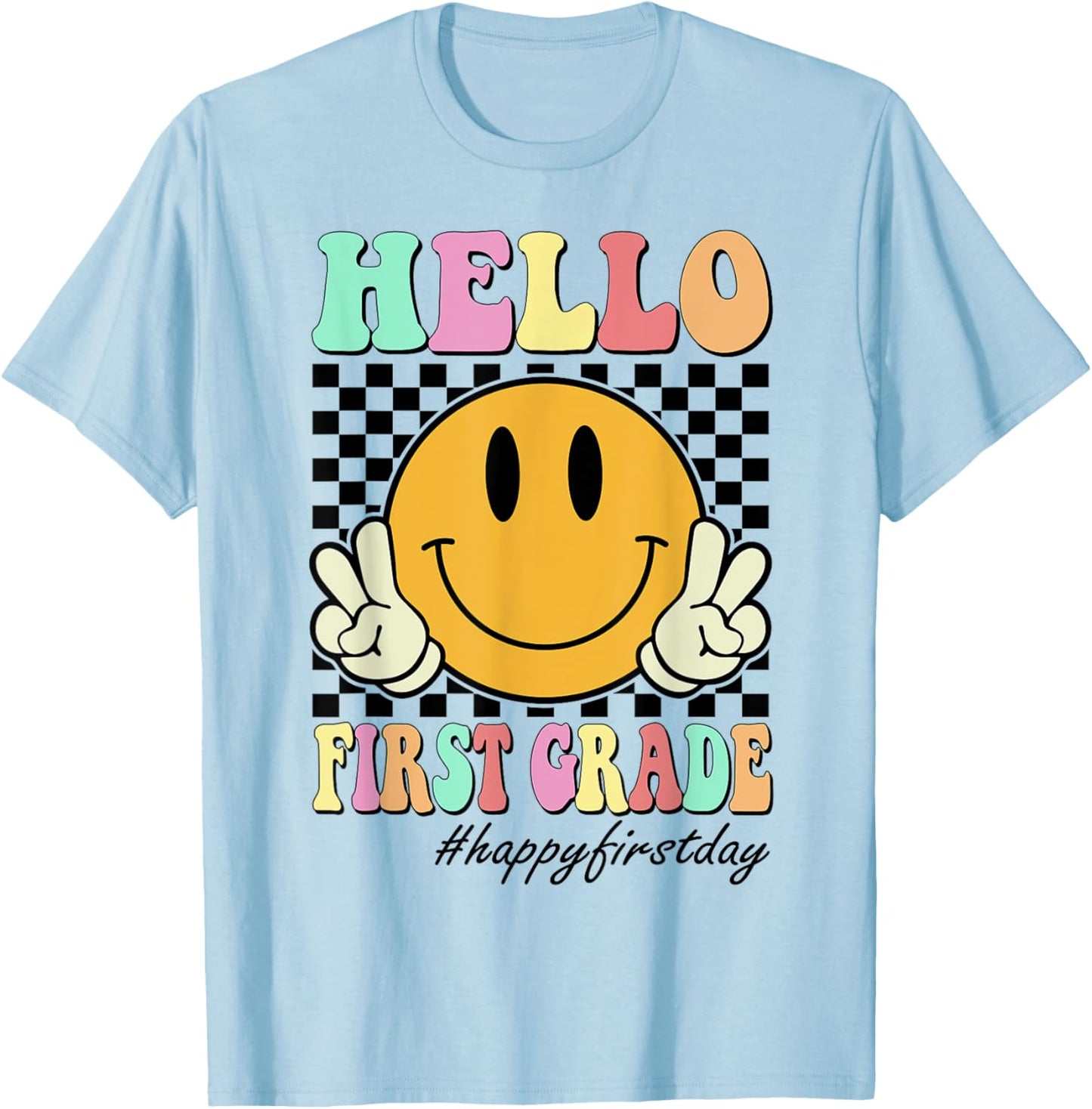 Hello First Grade Back To School 1st Grade Teachers Students T-Shirt - T-Shirt | Light Blue