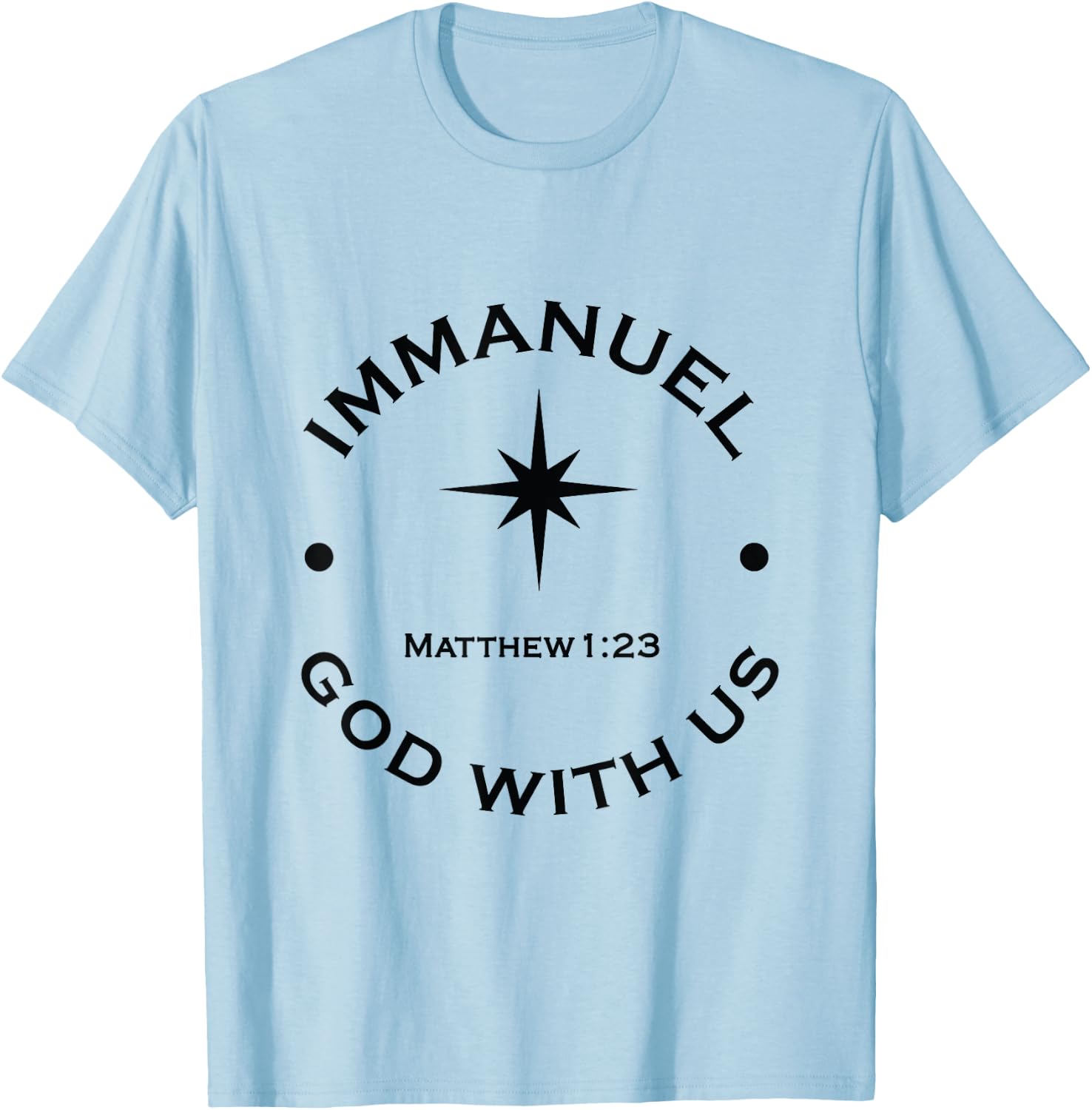 Immanuel God With Us Christmas T-Shirt - T-Shirt | Light Blue