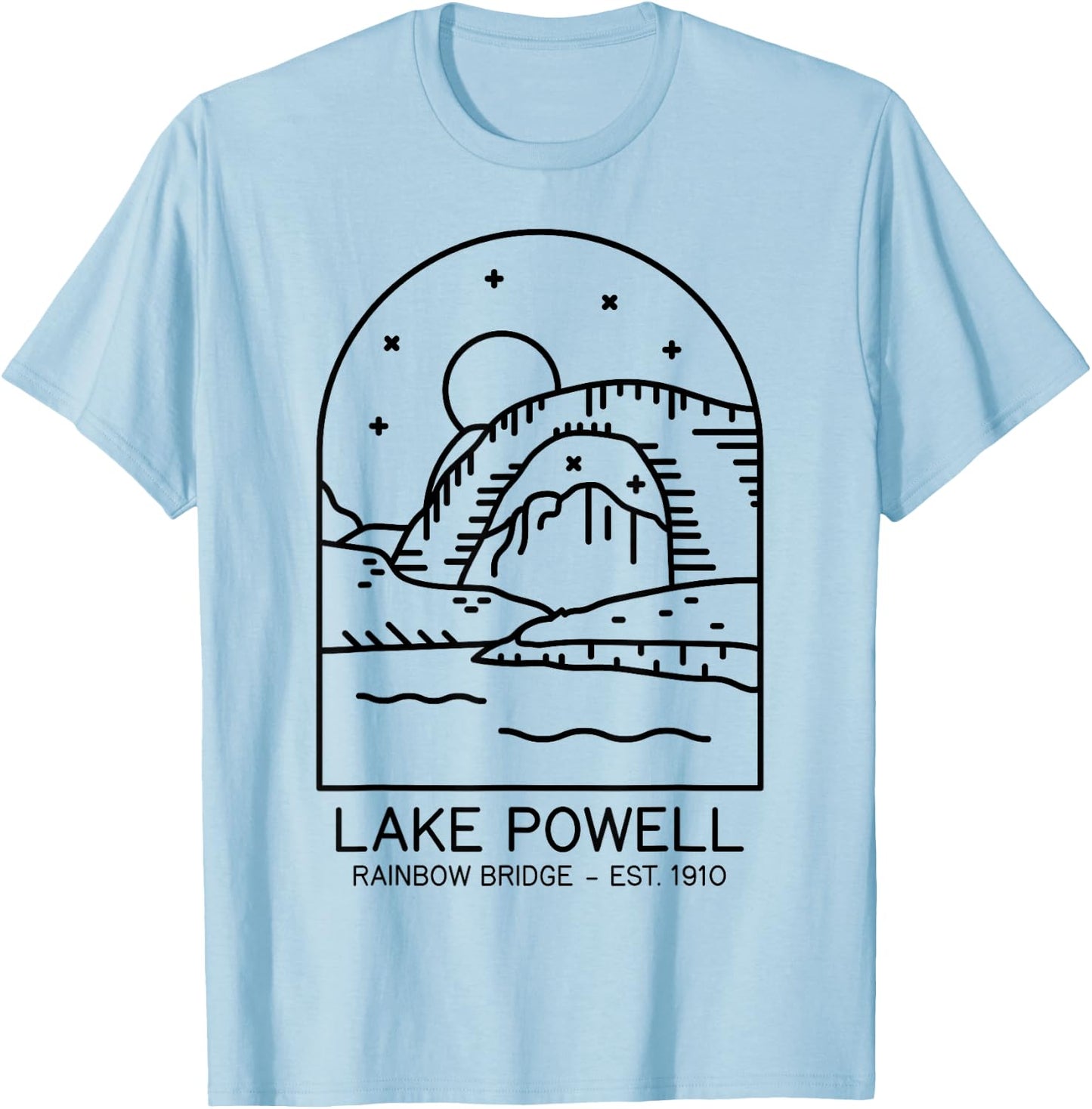 Lake Powell Reservoir 1963 Rainbow Bridge 1910 Utah Arizona T-Shirt - T-Shirt | Light Blue