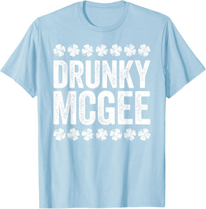 Drunky Mcgee Shirt Couple Irish Men Women St Patricks Day T-Shirt - T-Shirt | Light Blue