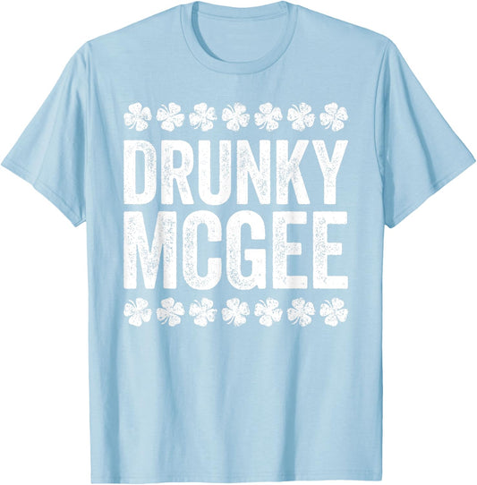 Drunky Mcgee Shirt Couple Irish Men Women St Patricks Day T-Shirt - T-Shirt | Light Blue