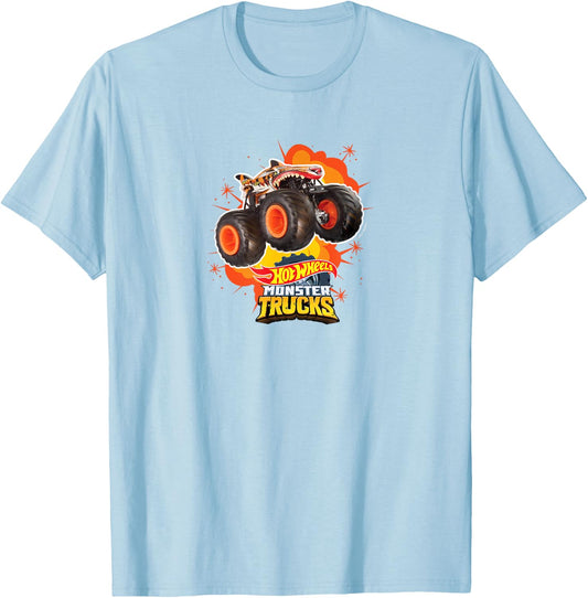Hot Wheels - Monster Trucks Tiger Shark T-Shirt - T-Shirt | Light Blue