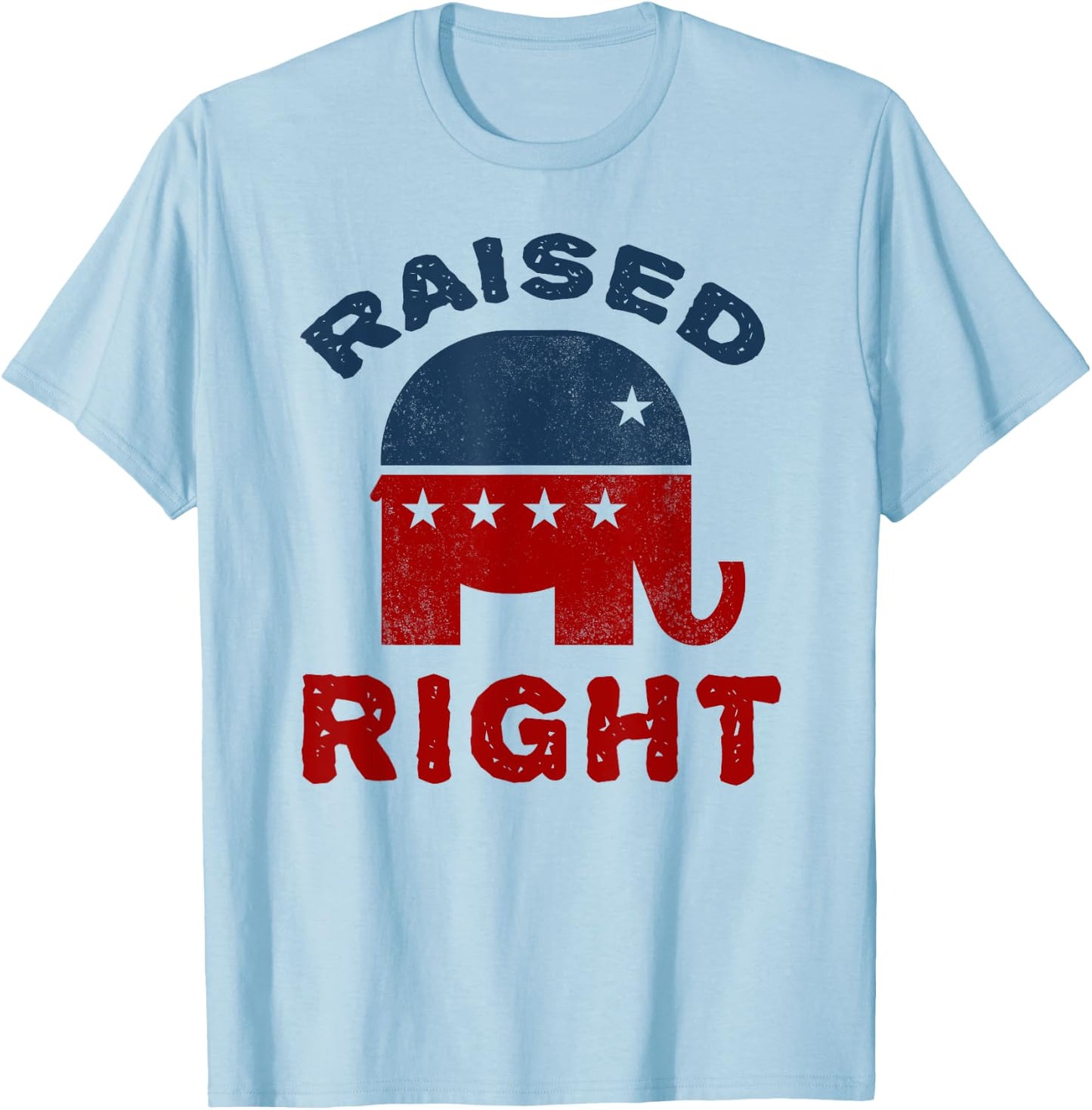 Raised Right Republican Shirt Conservative Elephant T-Shirt - T-Shirt | Light Blue