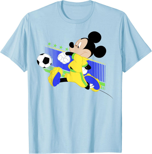 Disney Mickey And Friends Mickey Mouse Brazil Soccer T-Shirt - T-Shirt | Light Blue