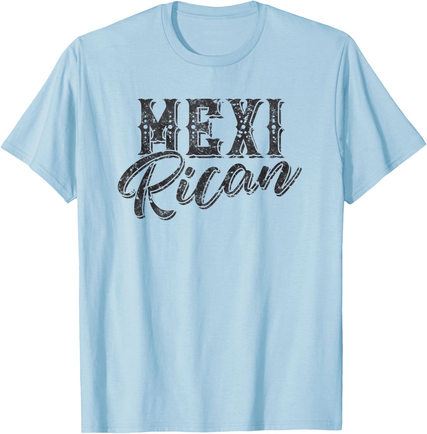 Mexi-Rican Mexican and Puerto Rican Heritage Graphic T-Shirt - T-Shirt | Light Blue