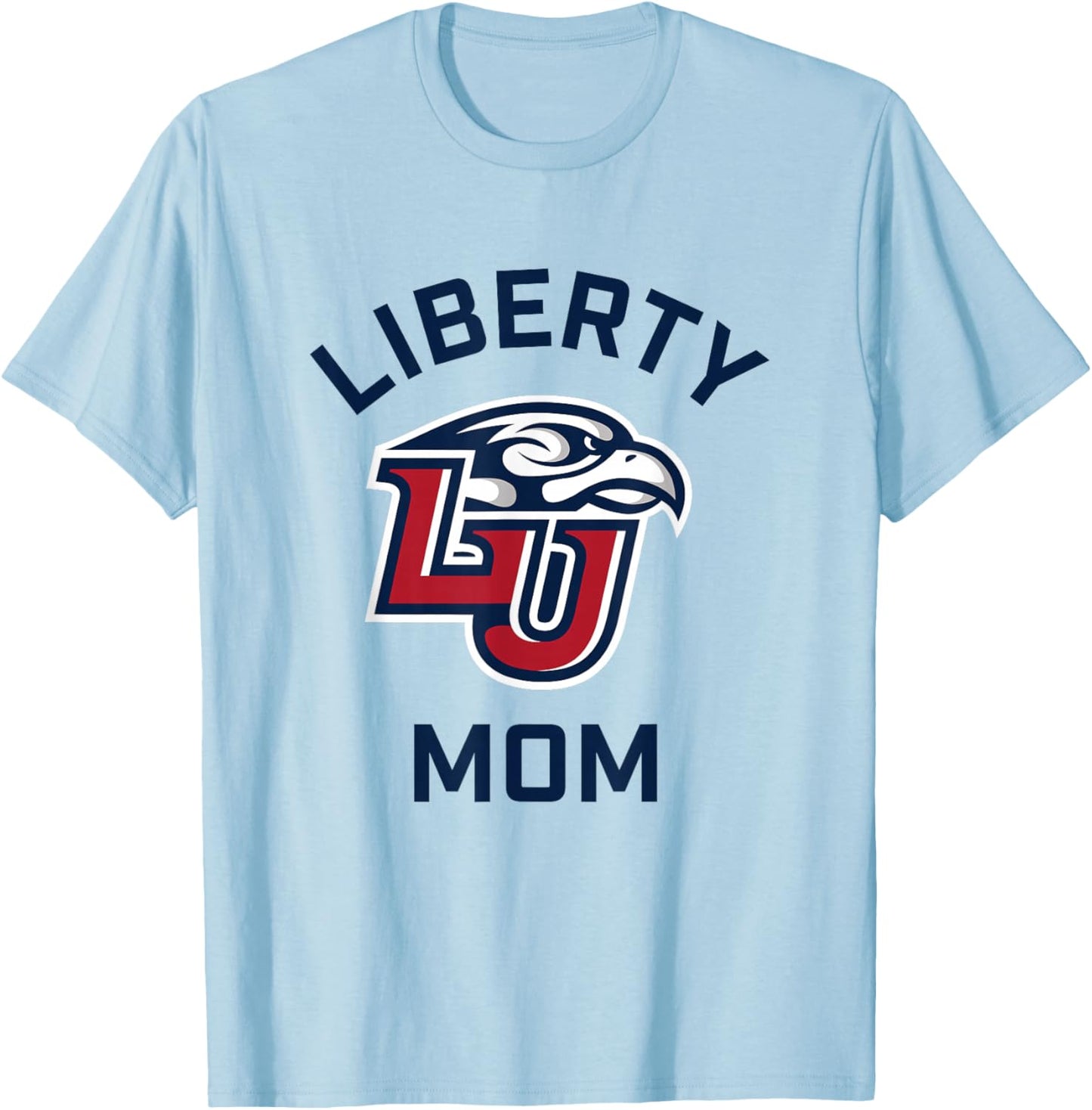 Liberty University Flames Arched Mom T-Shirt - T-Shirt | Light Blue