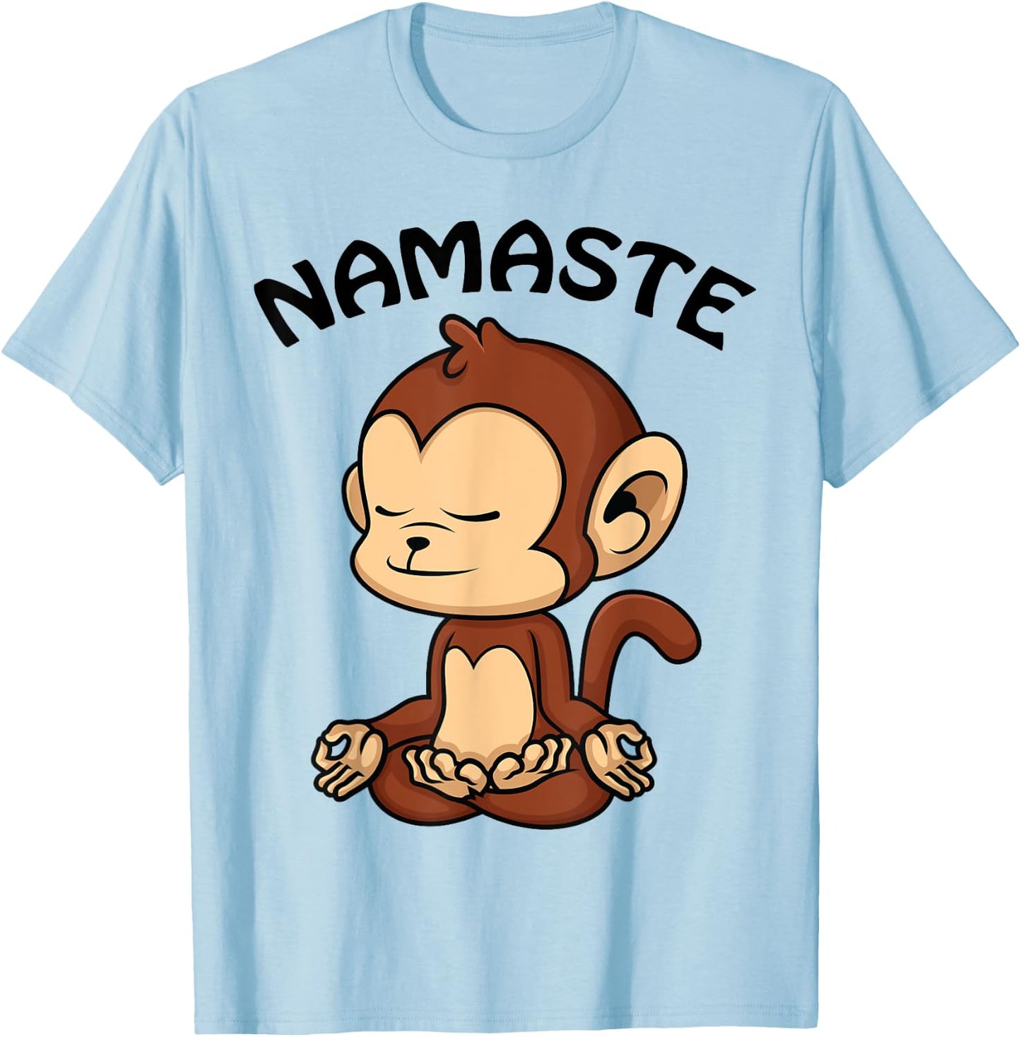 Monkey Yoga Shirt Cute Monkey Lovers Gift Funny Namaste Yoga T-Shirt - T-Shirt | Light Blue